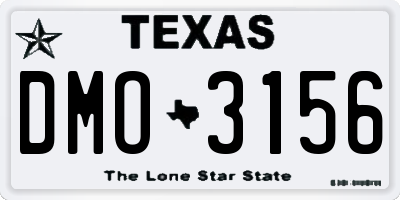 TX license plate DMO3156