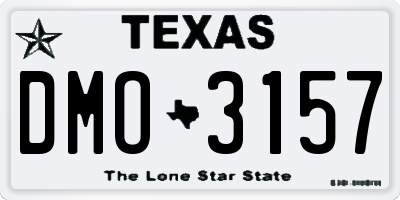 TX license plate DMO3157
