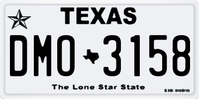 TX license plate DMO3158