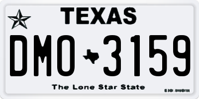 TX license plate DMO3159