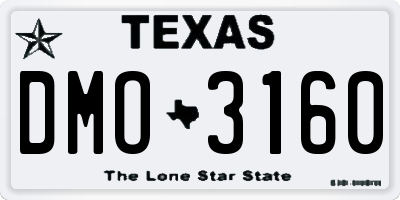 TX license plate DMO3160