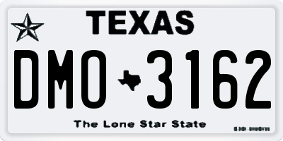 TX license plate DMO3162