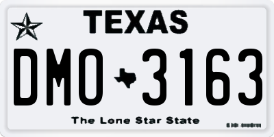 TX license plate DMO3163