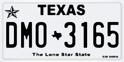 TX license plate DMO3165