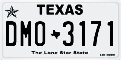 TX license plate DMO3171