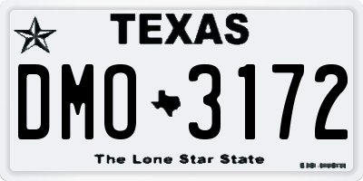 TX license plate DMO3172