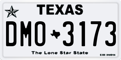 TX license plate DMO3173