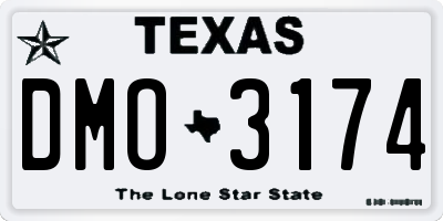 TX license plate DMO3174