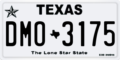 TX license plate DMO3175