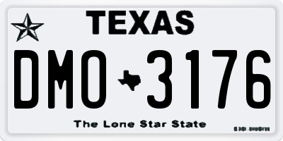 TX license plate DMO3176