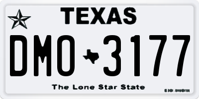 TX license plate DMO3177