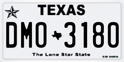 TX license plate DMO3180