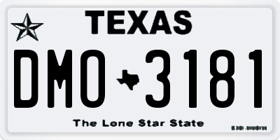 TX license plate DMO3181