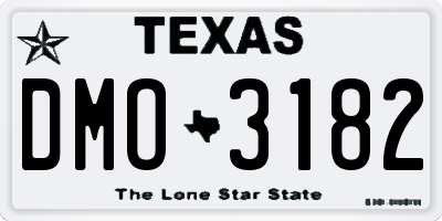 TX license plate DMO3182