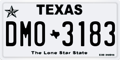 TX license plate DMO3183