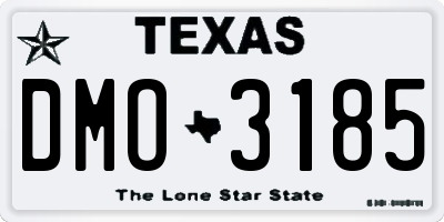 TX license plate DMO3185