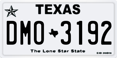 TX license plate DMO3192