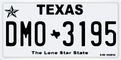 TX license plate DMO3195