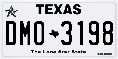 TX license plate DMO3198