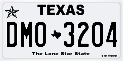 TX license plate DMO3204