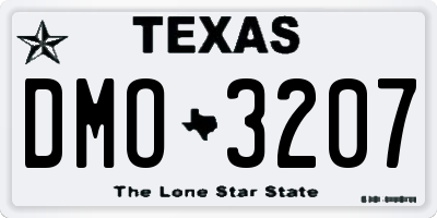 TX license plate DMO3207