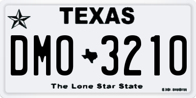 TX license plate DMO3210
