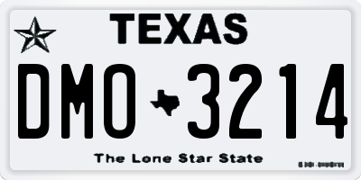 TX license plate DMO3214