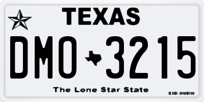 TX license plate DMO3215