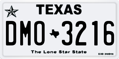 TX license plate DMO3216