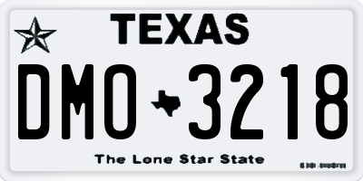 TX license plate DMO3218