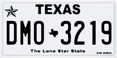 TX license plate DMO3219