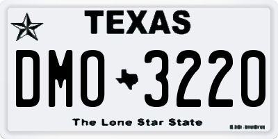 TX license plate DMO3220