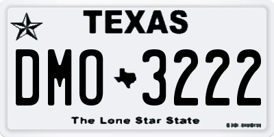 TX license plate DMO3222