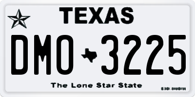 TX license plate DMO3225