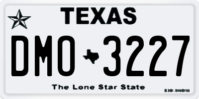 TX license plate DMO3227