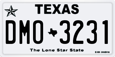TX license plate DMO3231
