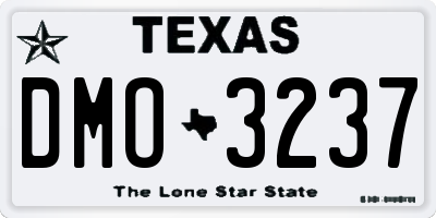 TX license plate DMO3237