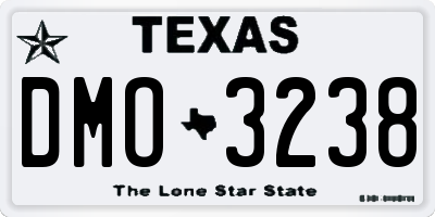 TX license plate DMO3238