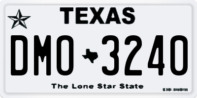 TX license plate DMO3240
