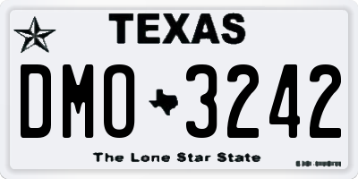 TX license plate DMO3242