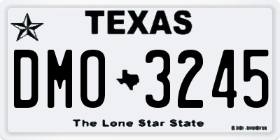 TX license plate DMO3245