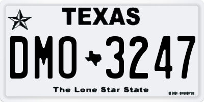 TX license plate DMO3247