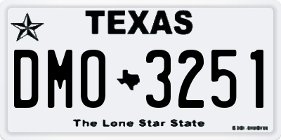 TX license plate DMO3251