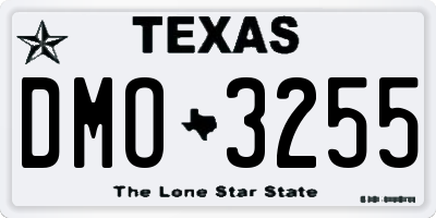 TX license plate DMO3255