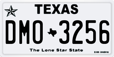 TX license plate DMO3256