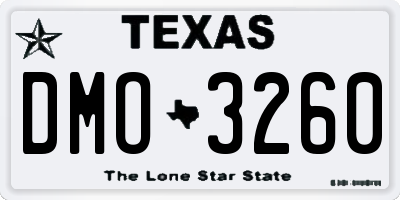 TX license plate DMO3260