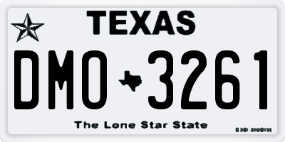 TX license plate DMO3261