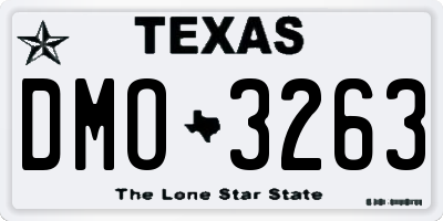 TX license plate DMO3263