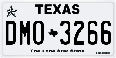 TX license plate DMO3266