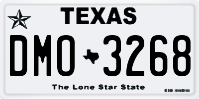 TX license plate DMO3268
